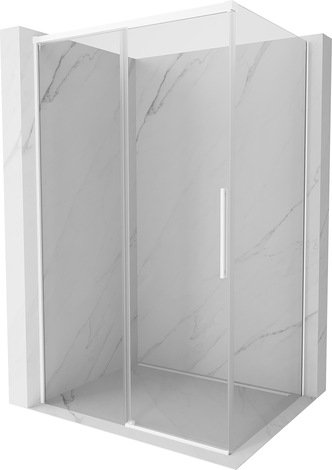 Mexen Rox kabina prysznicowa rozsuwana 160 x 90 cm, transparent, biała - 8C2-160-090-20-00